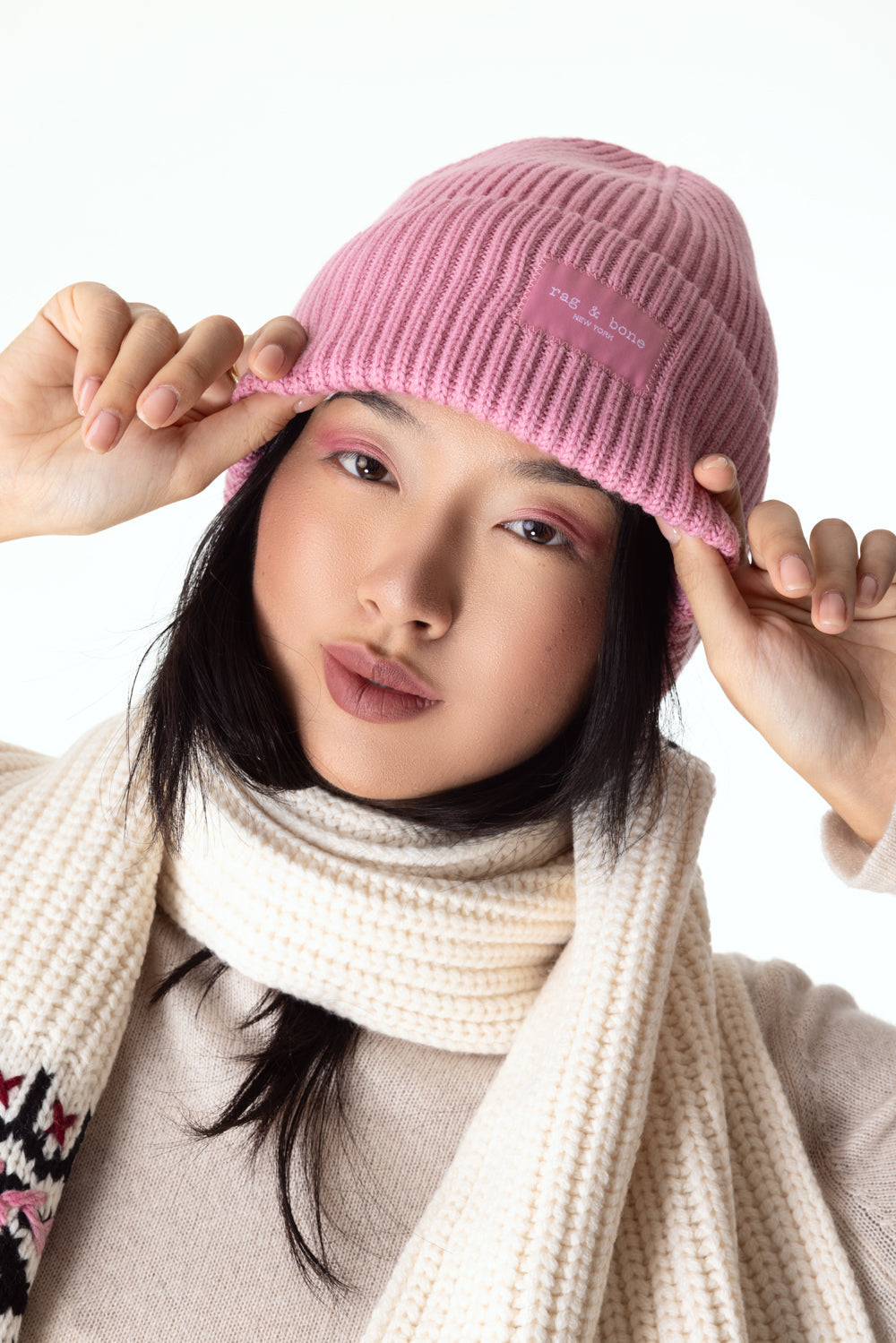 Blake Beanie - Blush-BLUSH-O/S-ACCESSORIEHEADWEAR-RAG & BONE