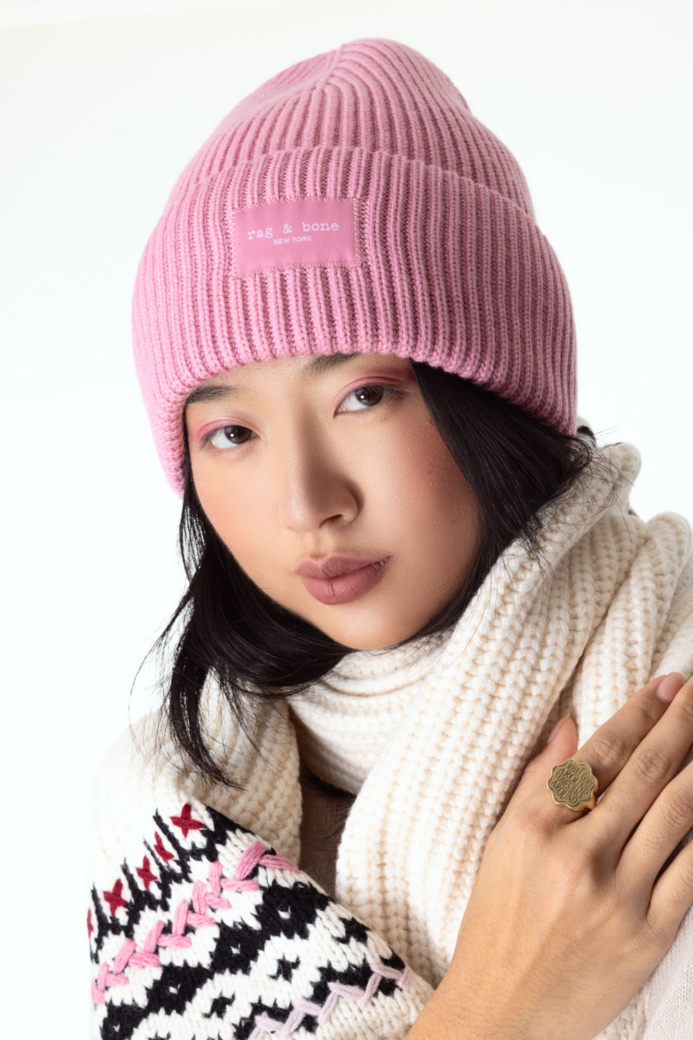 Blake Beanie - Blush-BLUSH-O/S-ACCESSORIEHEADWEAR-RAG & BONE