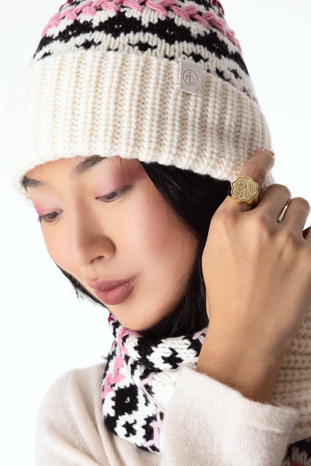 Leigh Fair Isle Beanie-IVORY-O/S-ACCESSORIEHEADWEAR-RAG & BONE