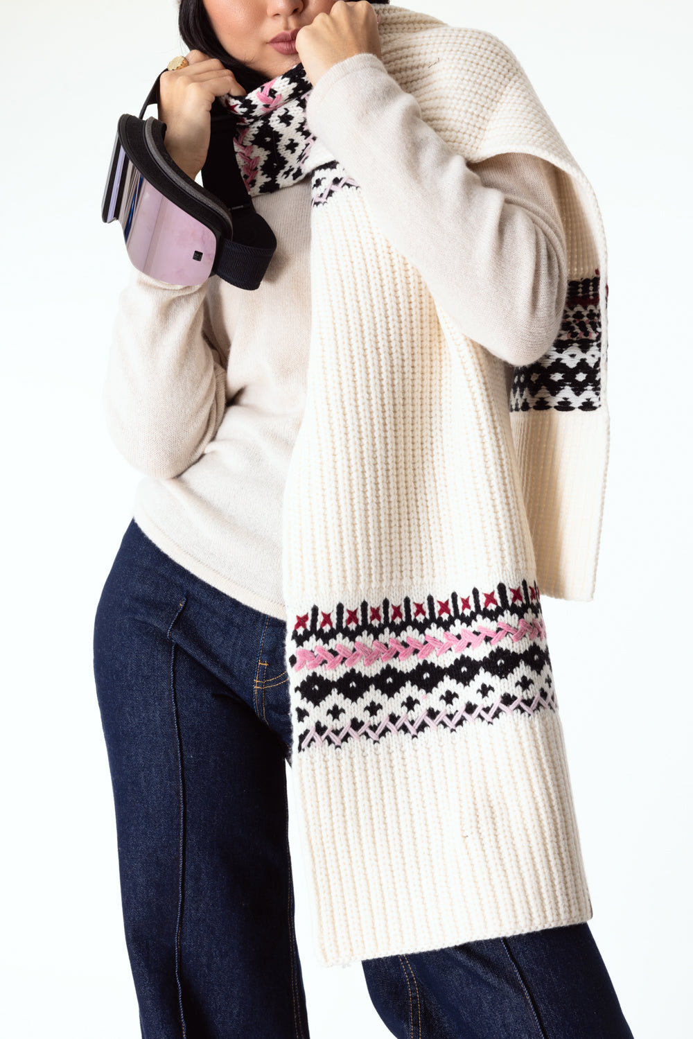 Leigh Fair Isle Scarf-IVORY-O/S-ACCESSORIESCARVES-RAG & BONE