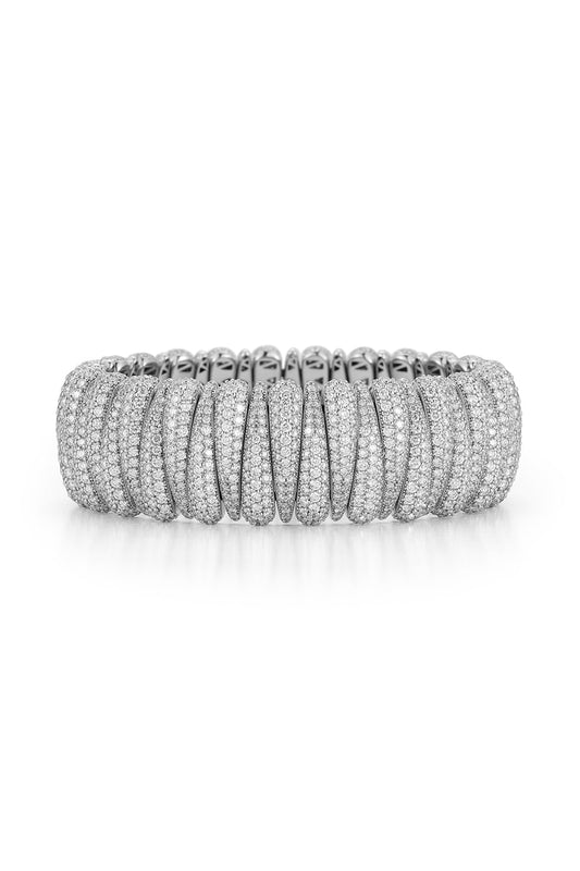 All Diamond Artiglio Stretch Bracelet-WHITE GOLD-JEWELRYFINE JEWELBRACELET O-ROBERTO DEMEGLIO