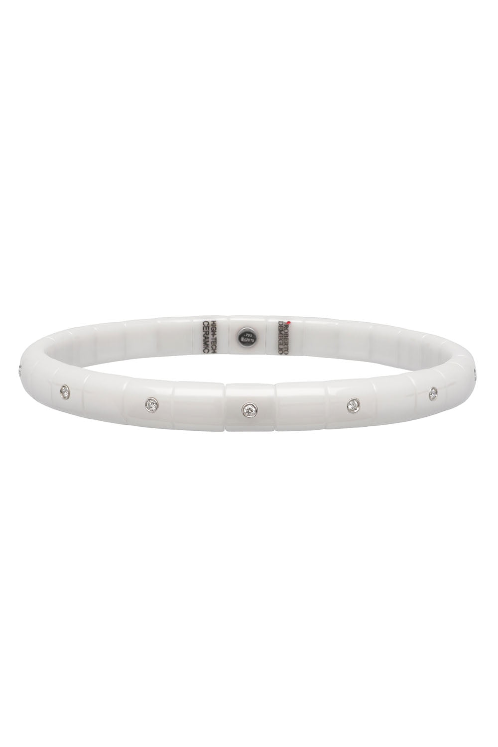 White Ceramic Alternating Bezel Pura Bracelet