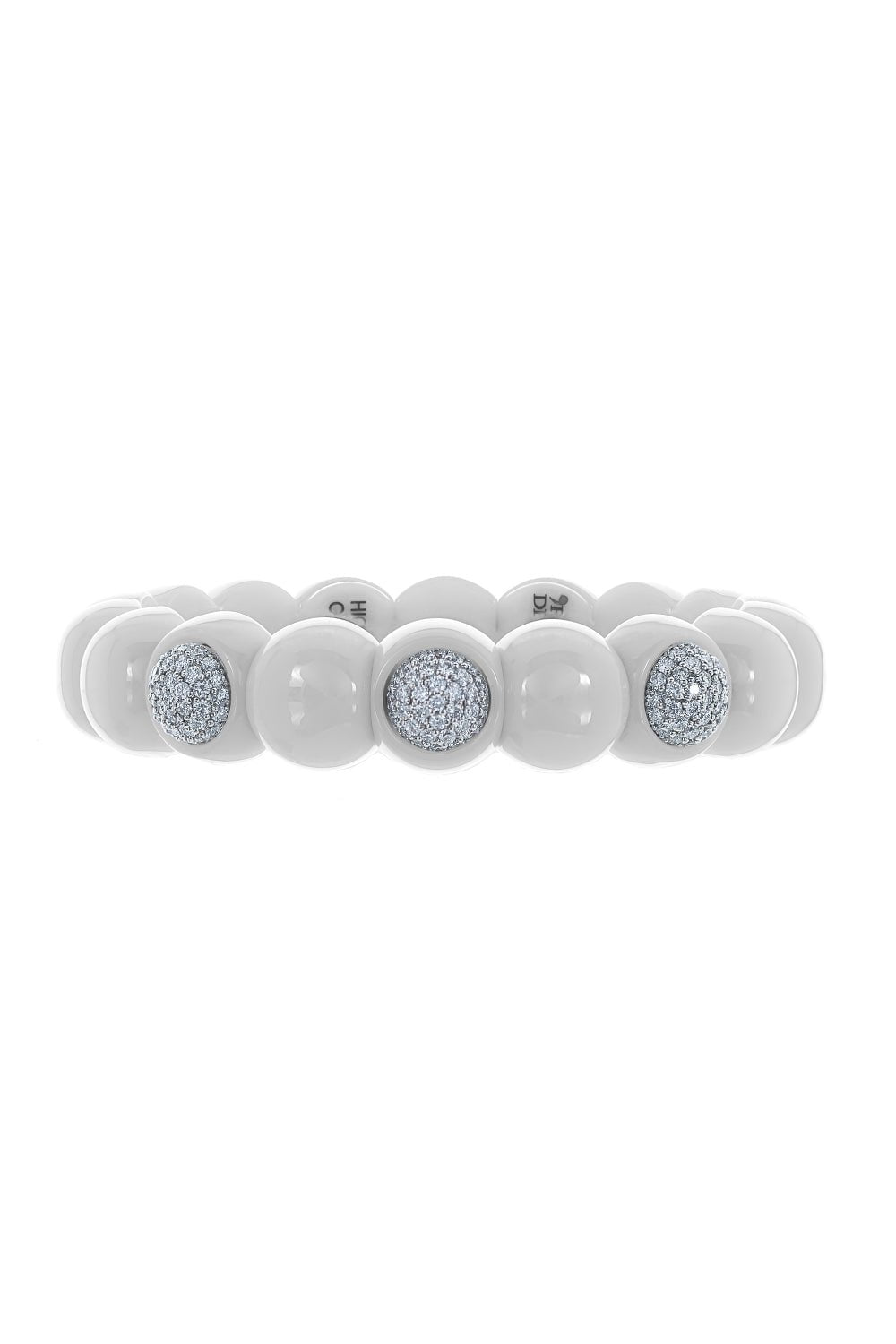 ROBERTO DEMEGLIO-White Ceramic Dama Bracelet-WHITE GOLD