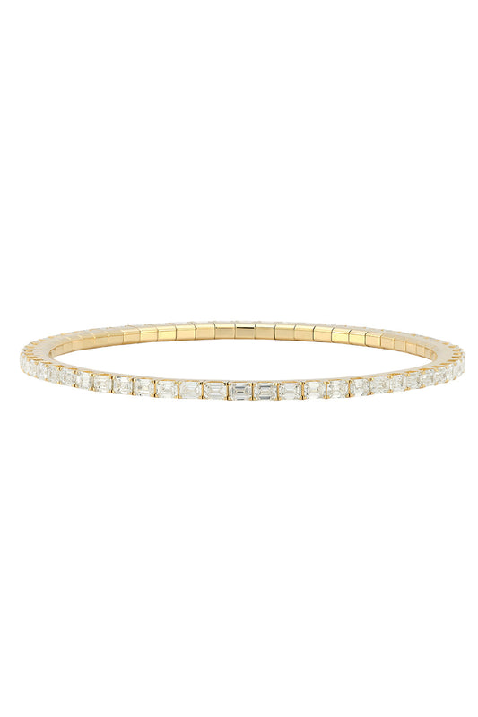 Diamond Tennis Stretch Bracelet-YELLOW GOLD-JEWELRYFINE JEWELBRACELET O-ROBERTO DEMEGLIO