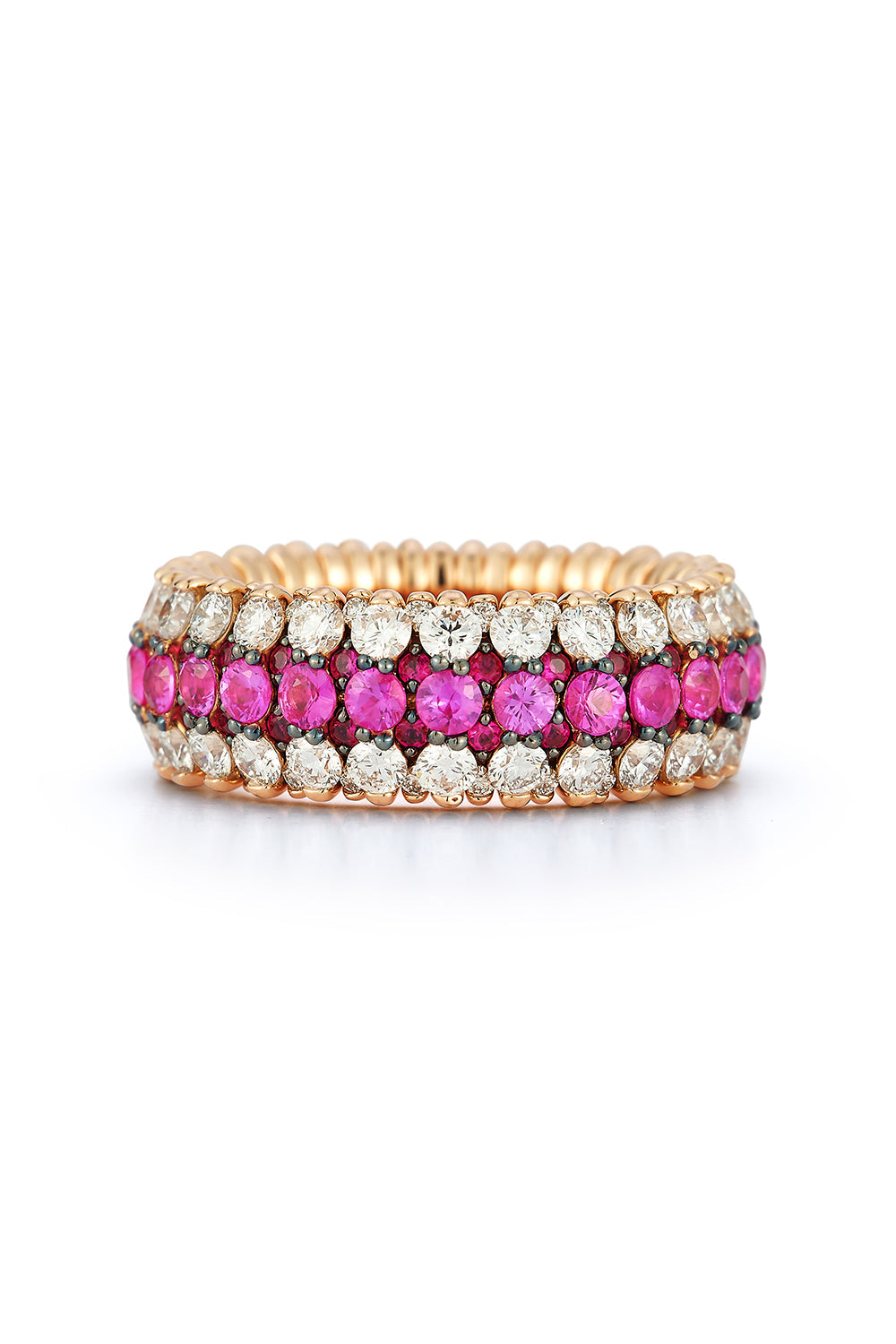 Ruby Diamond Giotto Stretch Ring-ROSE GOLD-6.5-JEWELRYFINE JEWELRING-ROBERTO DEMEGLIO