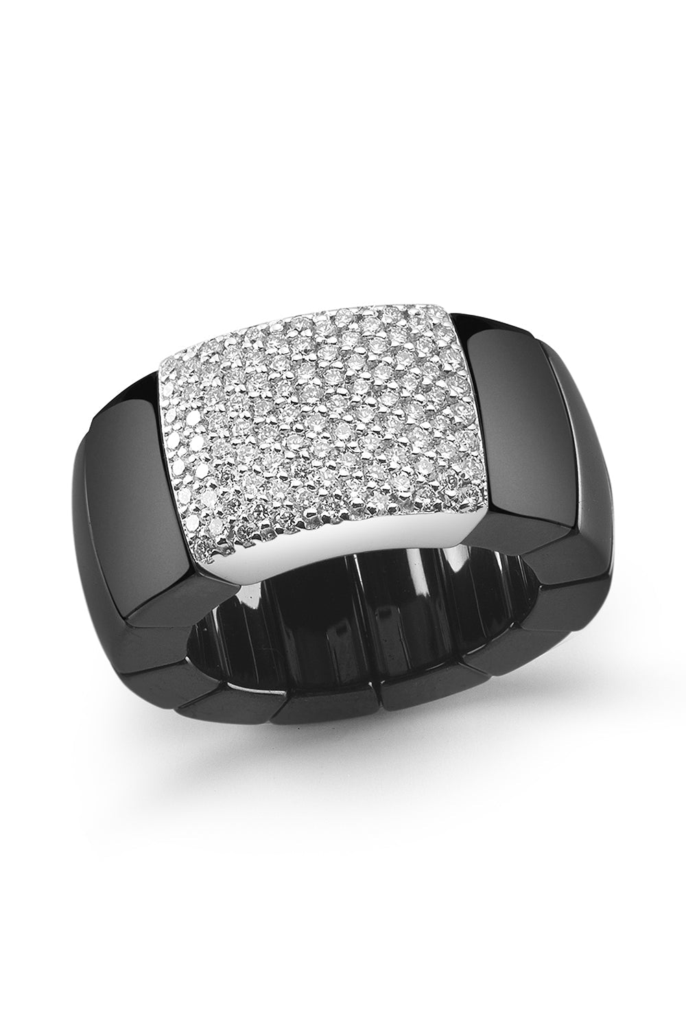 One Station Diamond Domino Stretch Ring-WHITE GOLD-6-JEWELRYFINE JEWELRING-ROBERTO DEMEGLIO