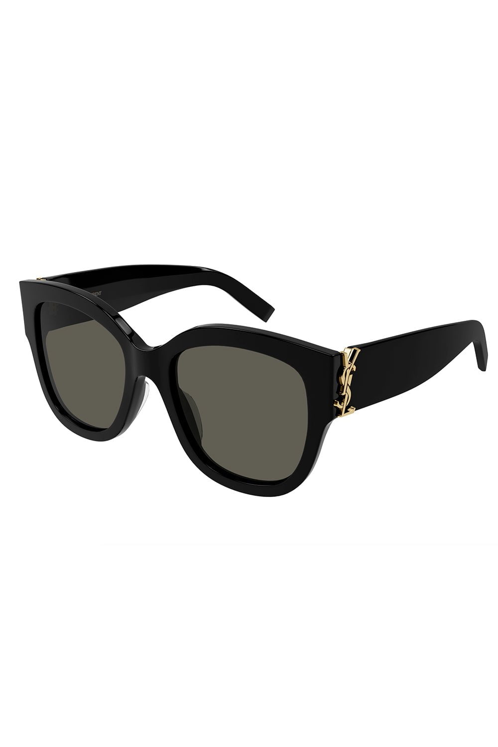 SAINT LAURENT-Monogram Cat Eye Sunglasses-BLACK/GREY/GOLD