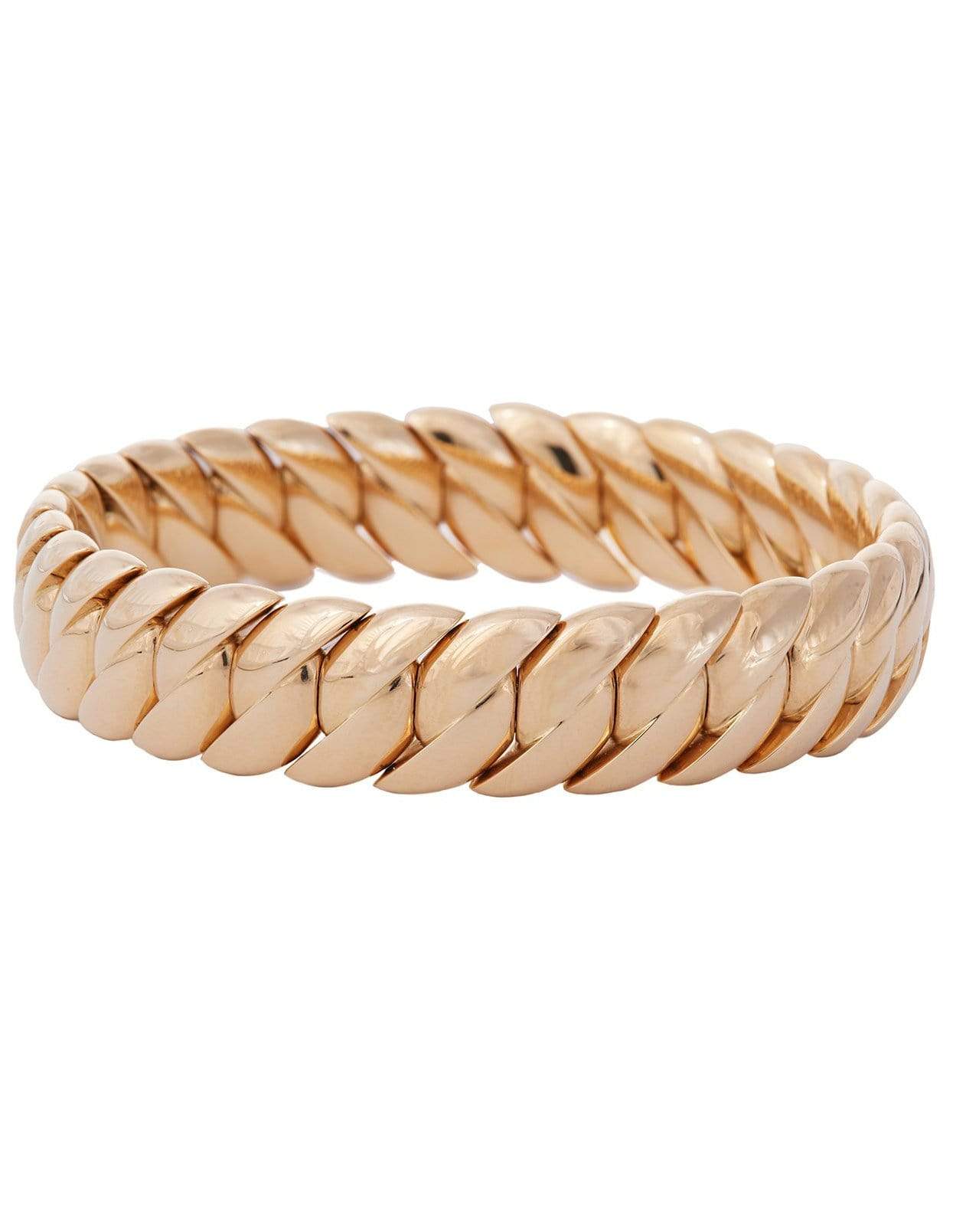 SIDNEY GARBER-Skinny Wave Link Bracelet-YELLOW GOLD