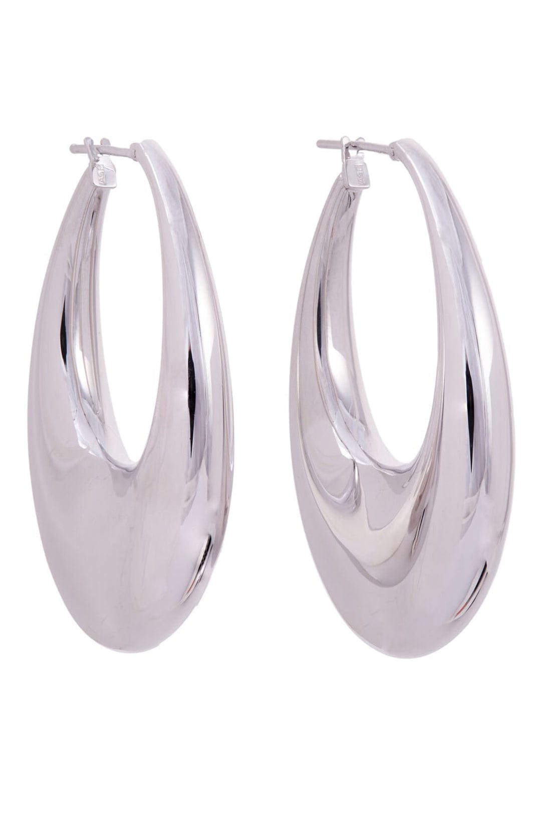 White Gold Carine Puffy Hoops