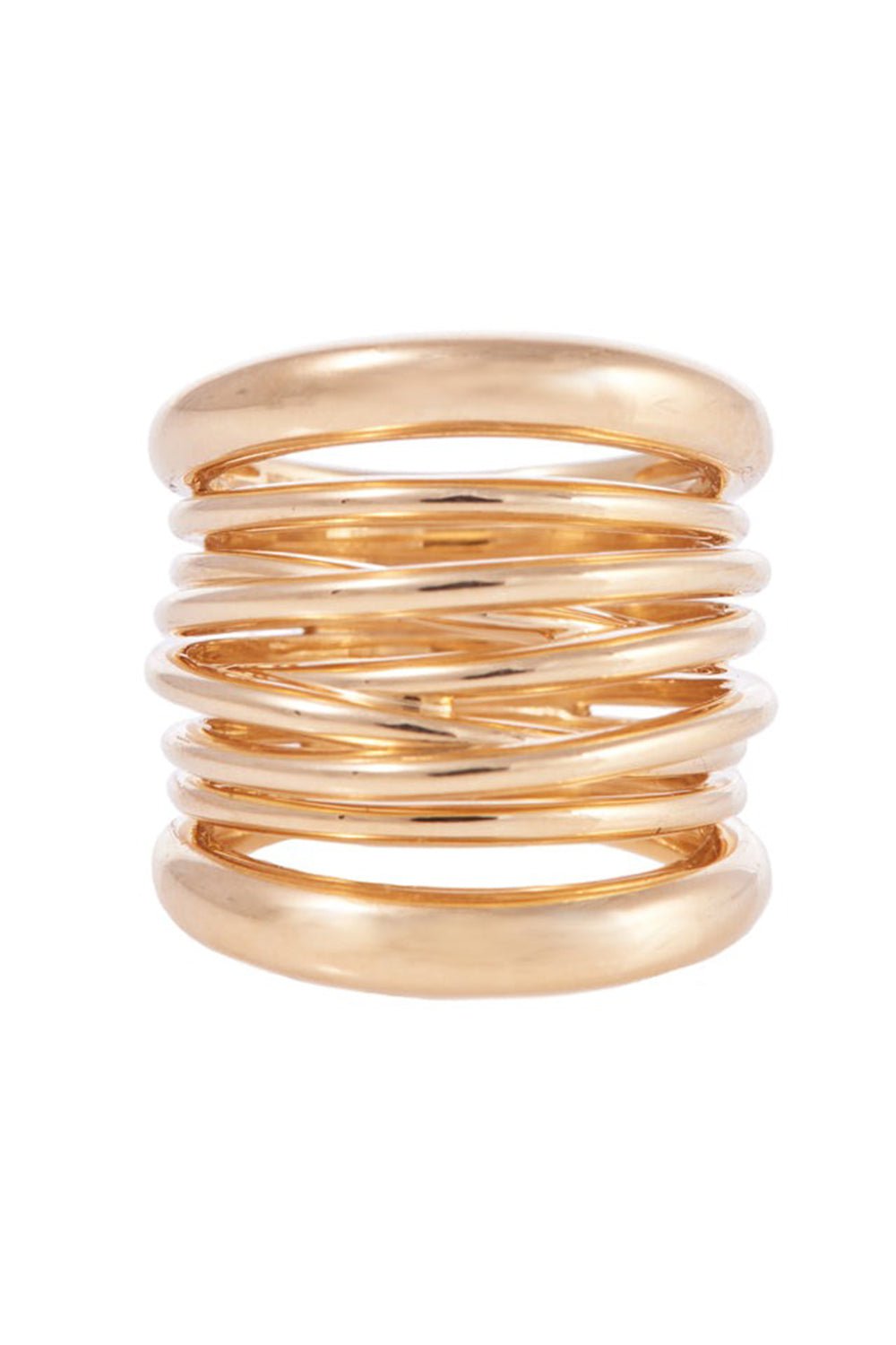 SIDNEY GARBER-Tall Scribble Ring-YELLOW GOLD