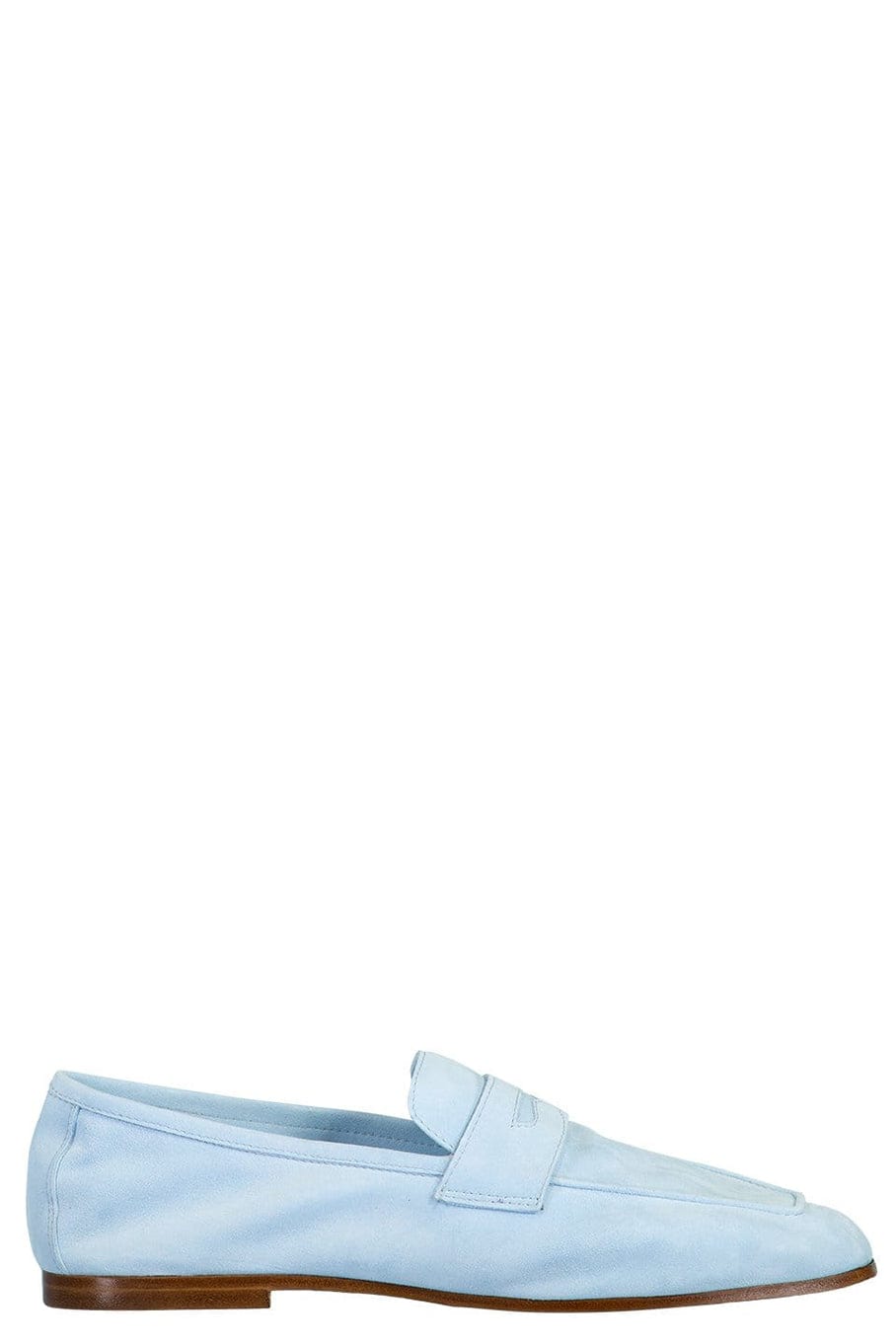 SOPHIQUE-Baby Blue Essenziale Suede Leather Flat-