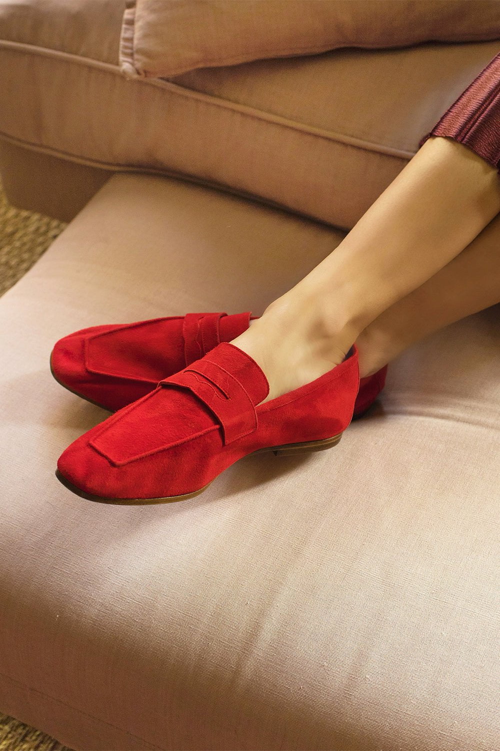 SOPHIQUE-Essenziale Suede Loafer - Red-