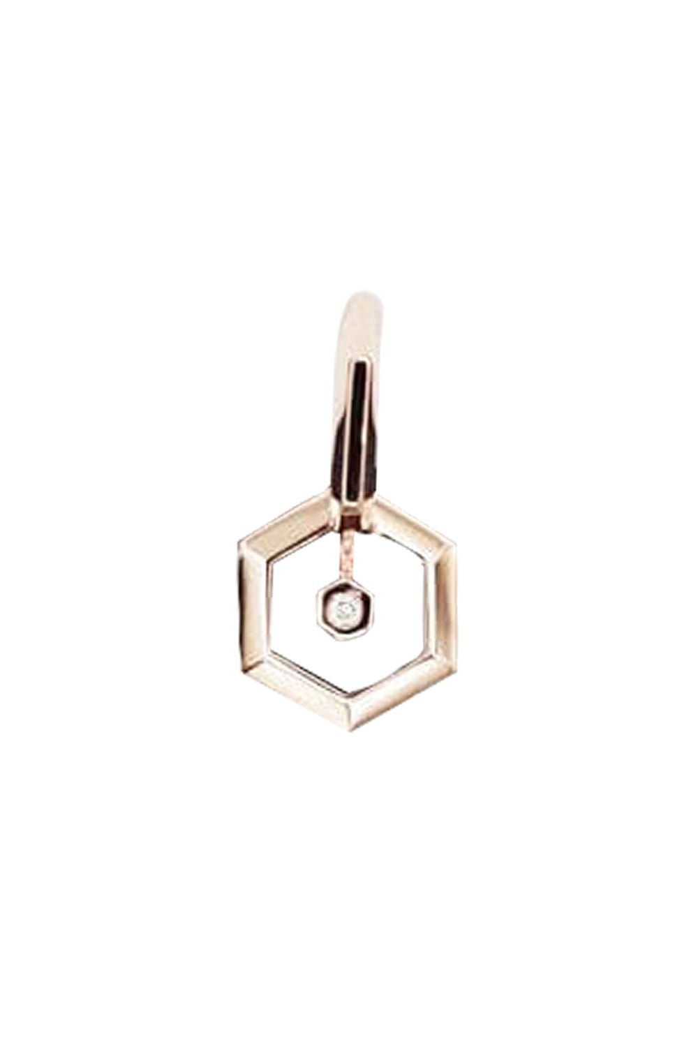 STEPHANIE ANDERS XO-Double Hexagon Diamond Hoop-