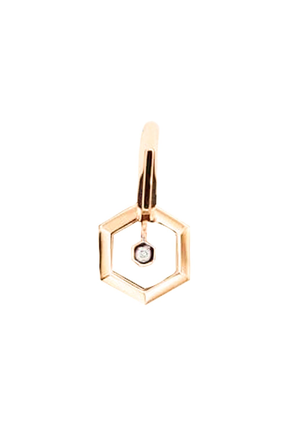 STEPHANIE ANDERS XO-Double Hexagon Diamond Hoop-