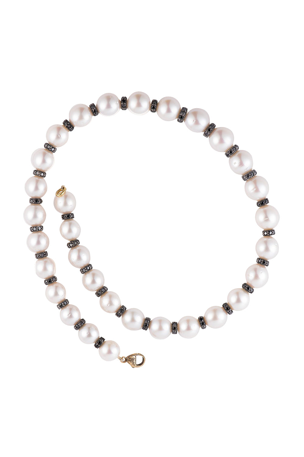 South Sea Pearl Rondelle Necklace-YELLOW GOLD-17-JEWELRYFINE JEWELNECKLACE O-SYLVA & CIE