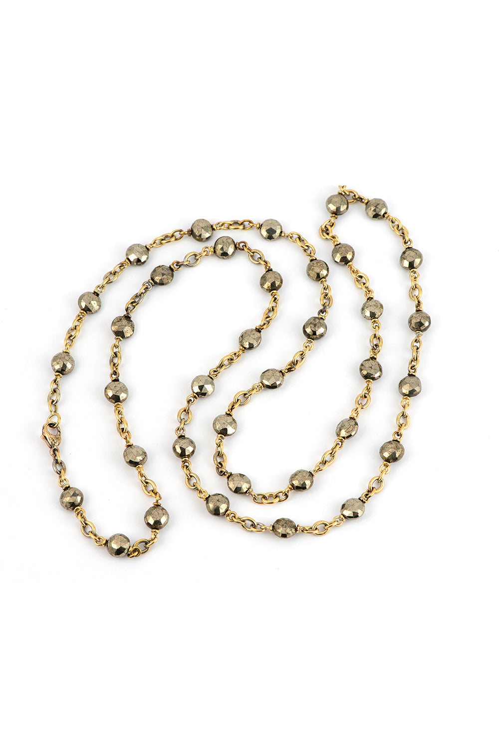 Hemetite Chain Necklace-YELLOW GOLD-32-JEWELRYFINE JEWELNECKLACE O-SYLVA & CIE