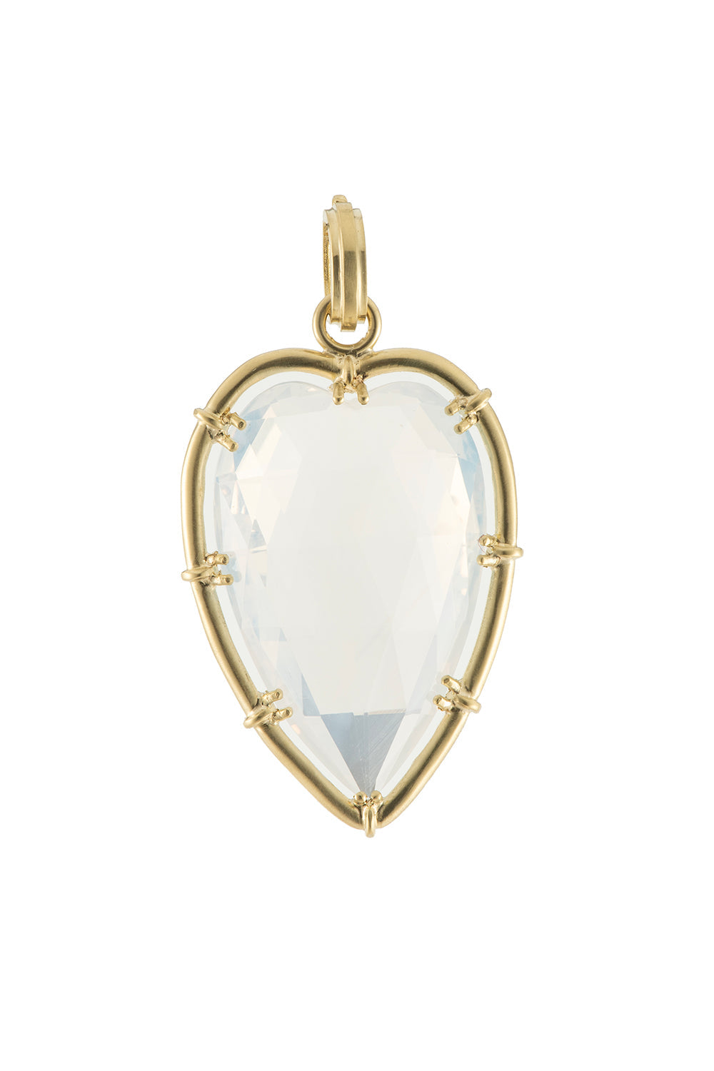 Fire Moon Quartz Heart Pendant-YELLOW GOLD-JEWELRYFINE JEWELPENDANT-SYLVA & CIE