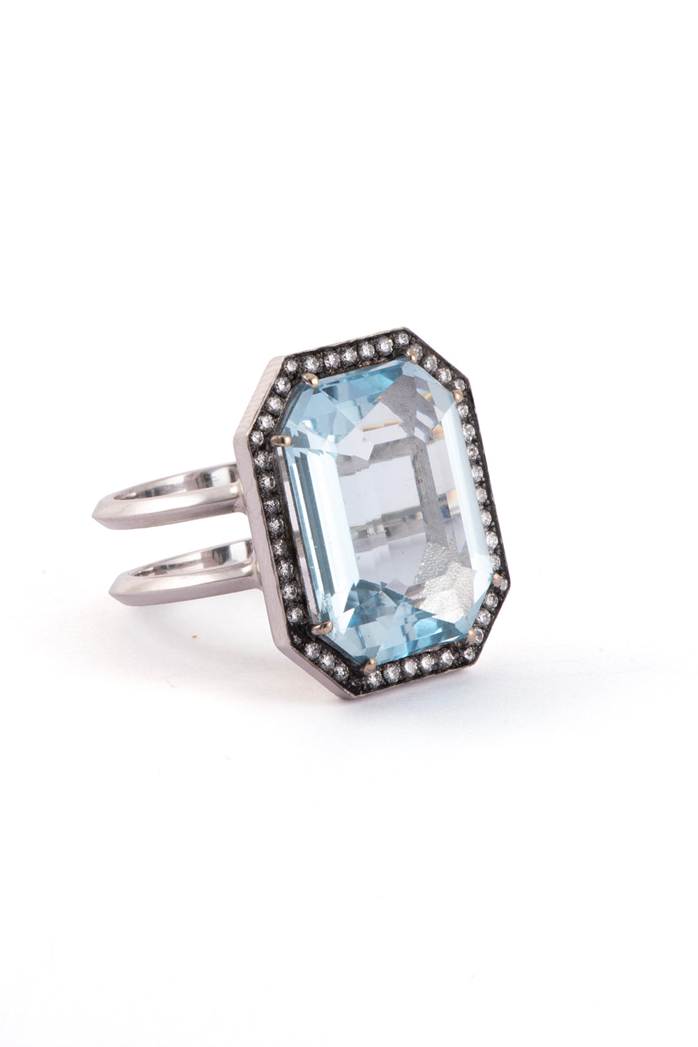 Aquamarine Diamond Ring-WHITE GOLD-7.5-JEWELRYFINE JEWELRING-SYLVA & CIE