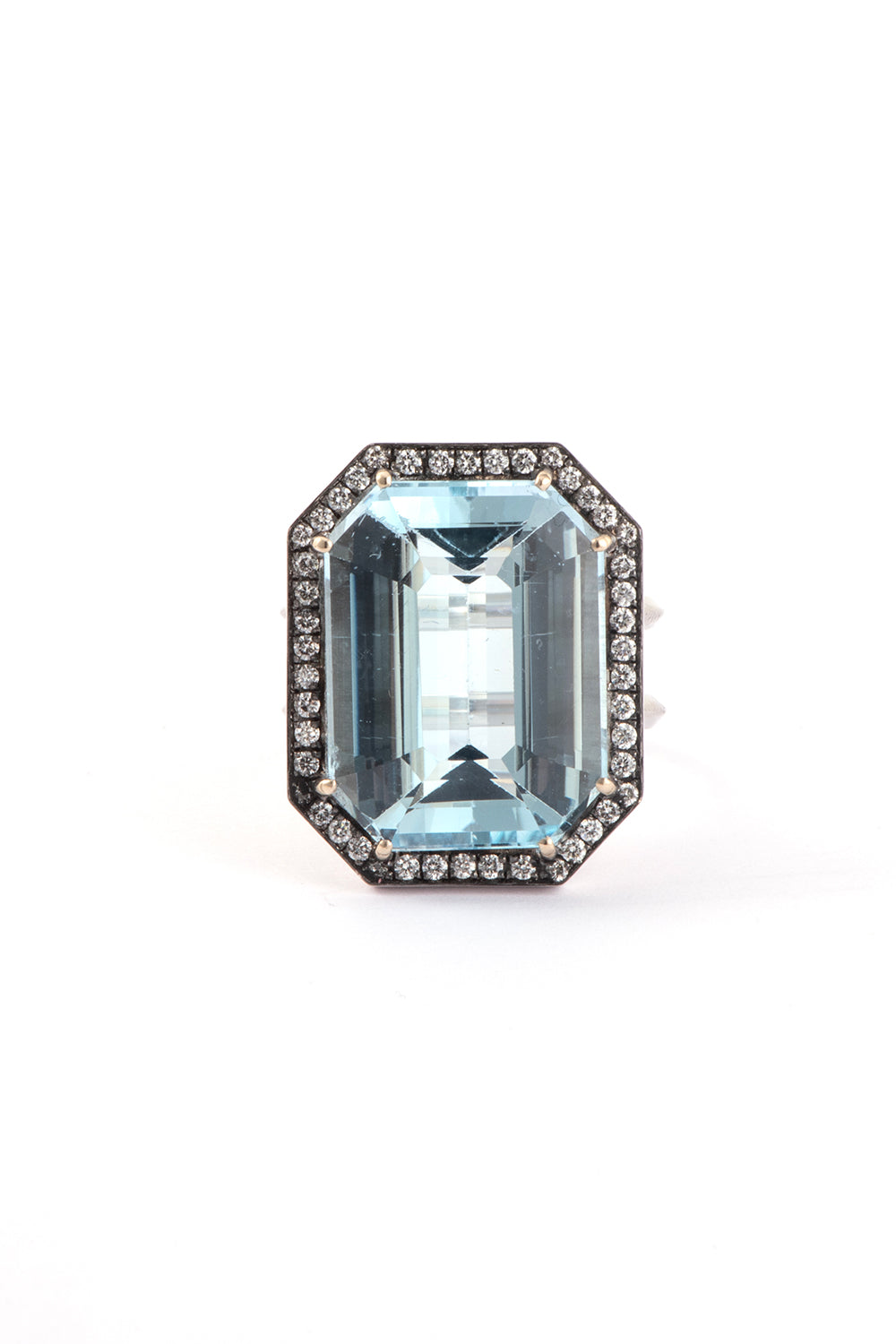 Aquamarine Diamond Ring-WHITE GOLD-7.5-JEWELRYFINE JEWELRING-SYLVA & CIE