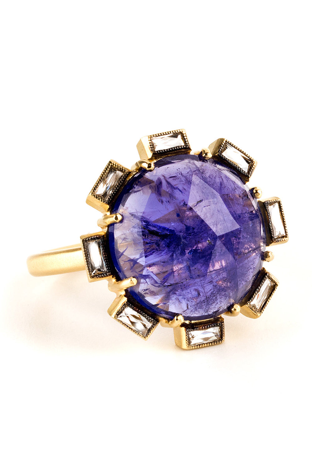 Tanzanite Flower Ring-YELLOW GOLD-6.75-JEWELRYFINE JEWELRING-SYLVA & CIE