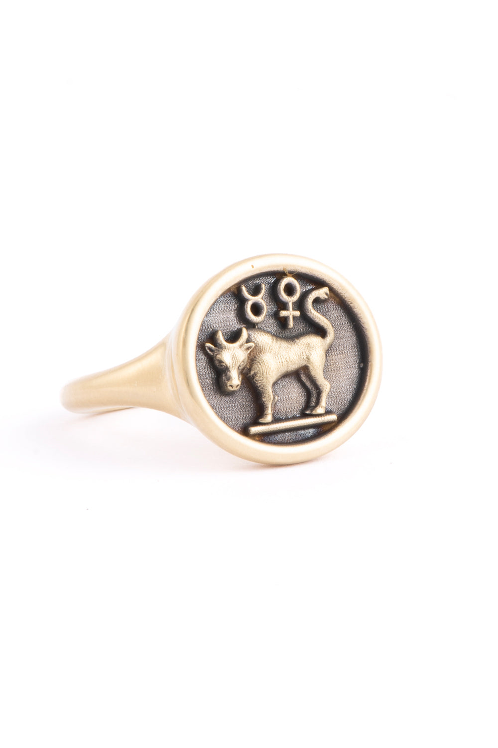 Taurus Zodiac Ring-YELLOW GOLD-7-JEWELRYFINE JEWELRING-SYLVA & CIE