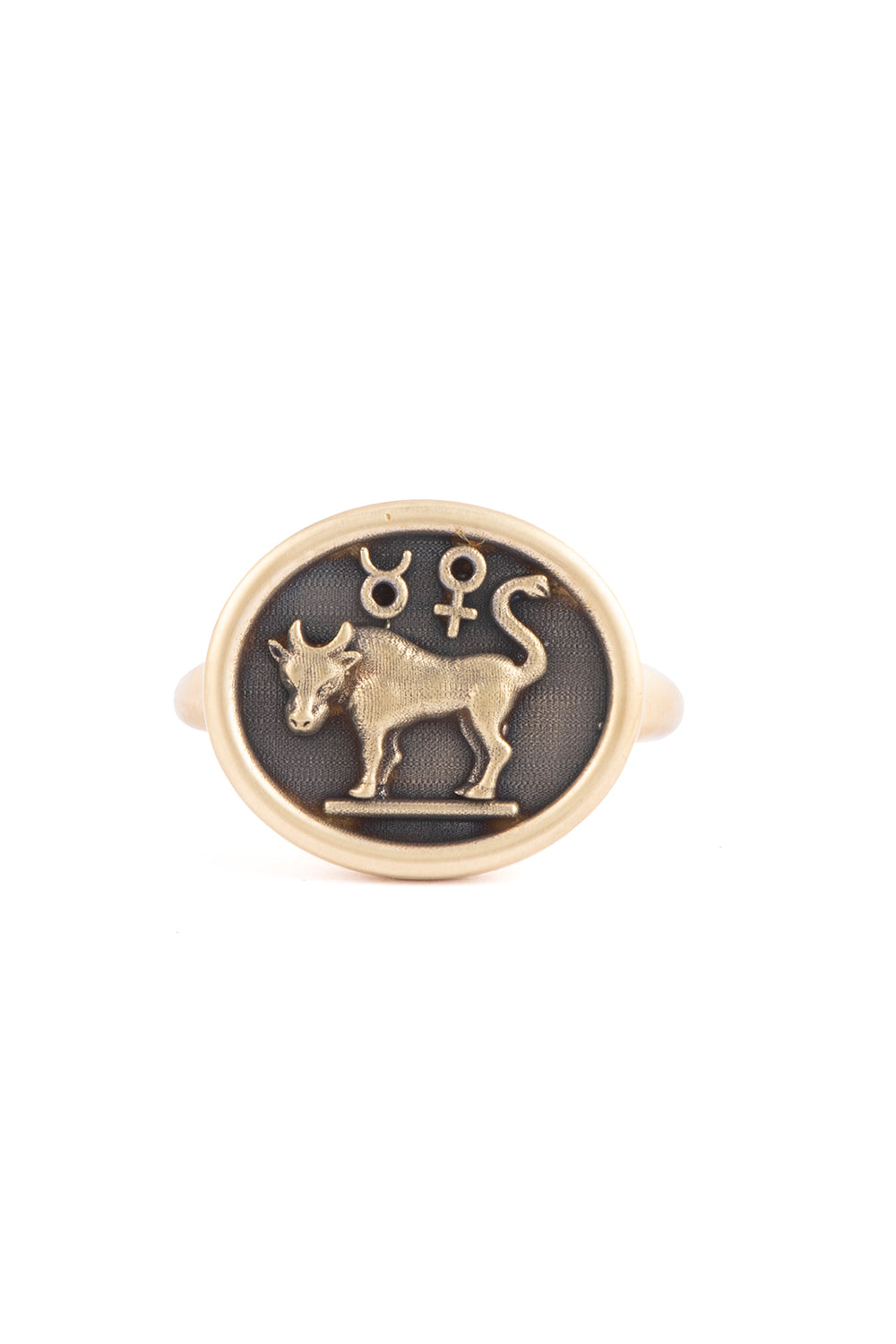 Taurus Zodiac Ring-YELLOW GOLD-7-JEWELRYFINE JEWELRING-SYLVA & CIE