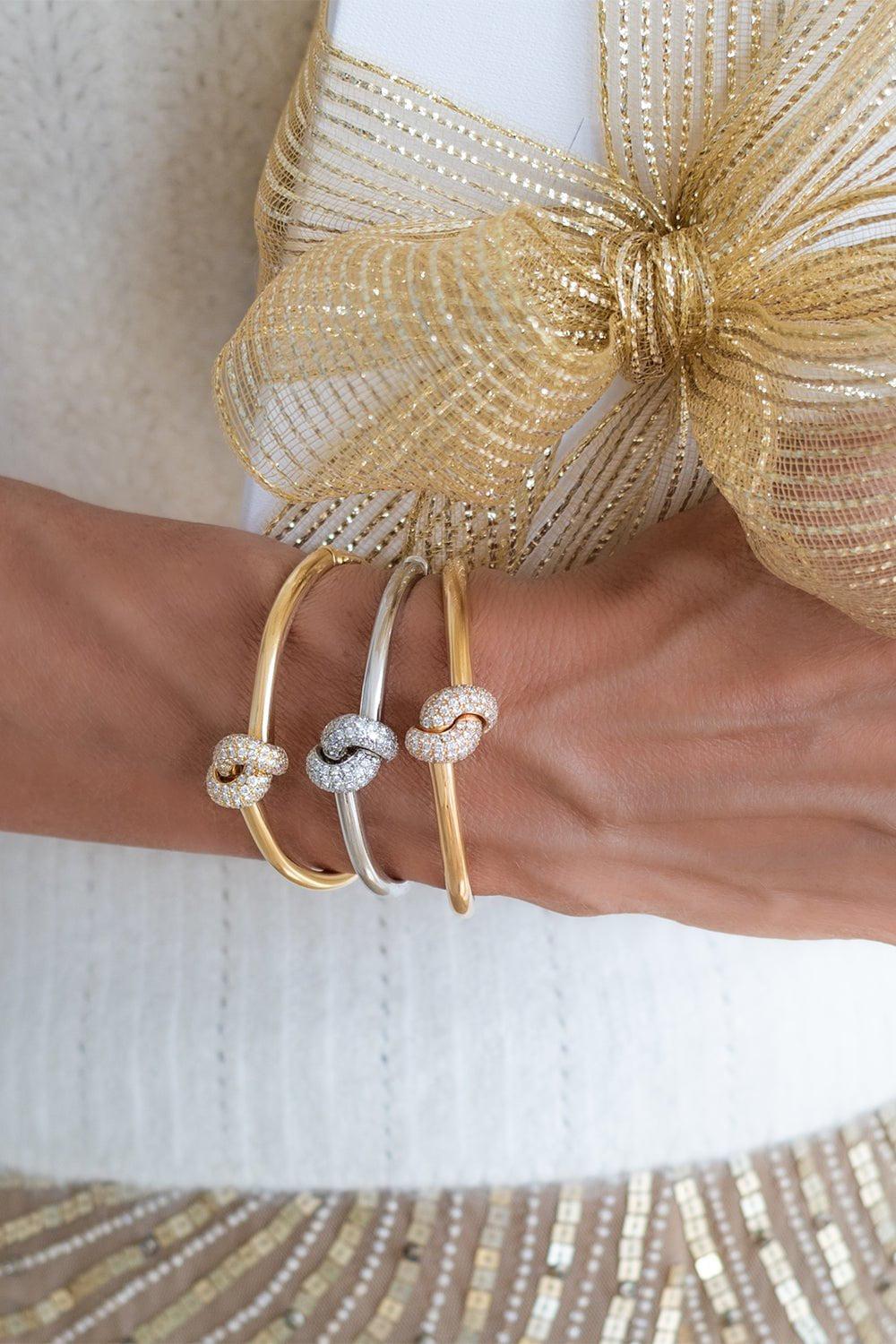 THE LOVE KNOT BY CORALIE-Diamond Love Knot Bracelet-