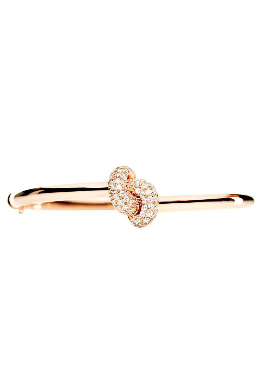 THE LOVE KNOT BY CORALIE-Diamond Love Knot Bracelet-ROSE GOLD