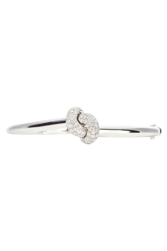 THE LOVE KNOT BY CORALIE-Diamond Love Knot Bracelet-WHITE GOLD