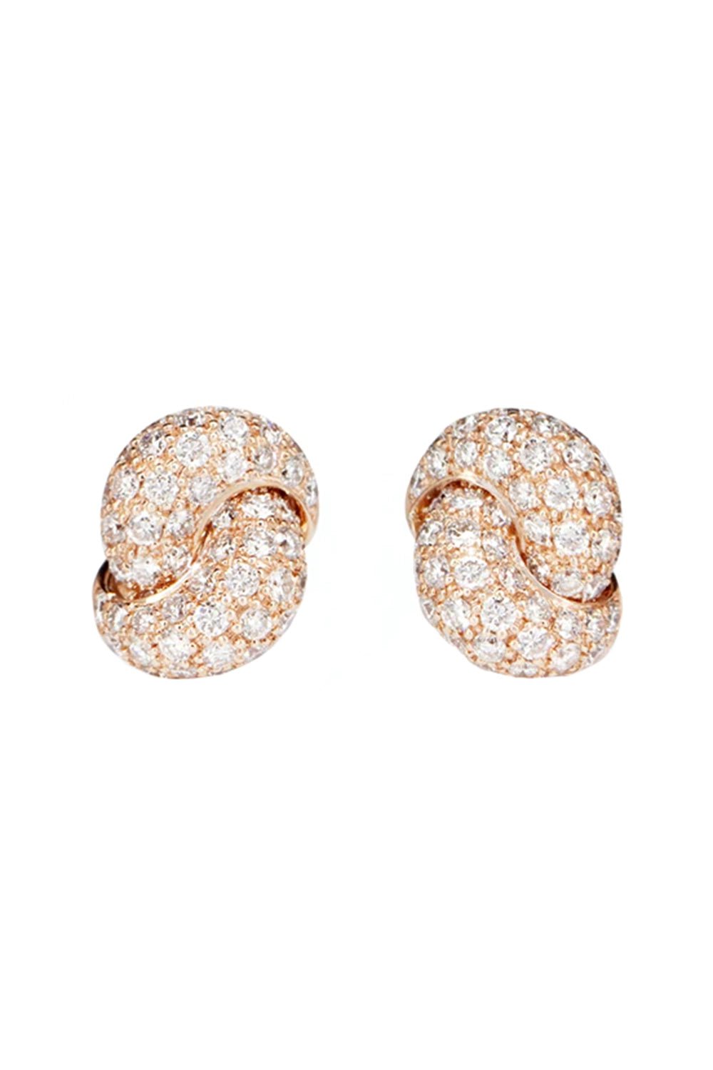 THE LOVE KNOT BY CORALIE-Diamond Love Knot Stud Earrings-ROSE GOLD