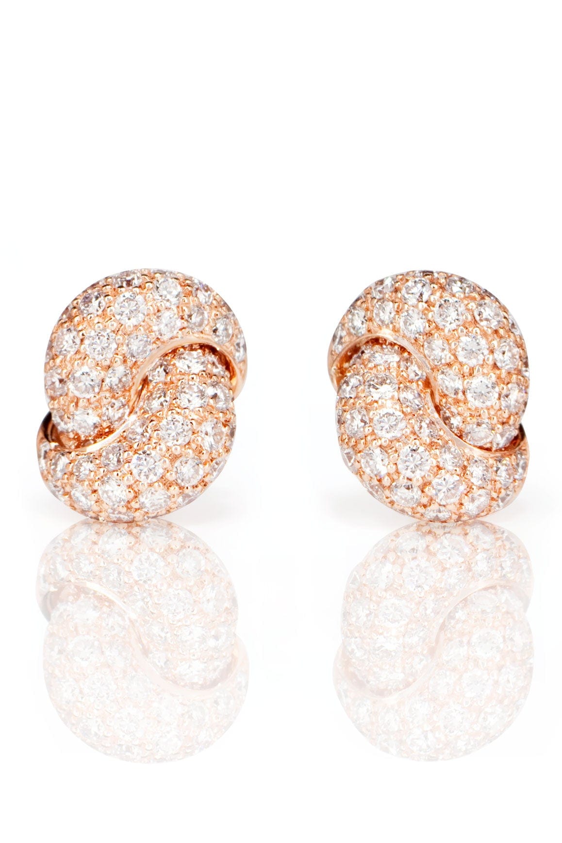 THE LOVE KNOT BY CORALIE-Love Knot Diamond Earrings-ROSE GOLD