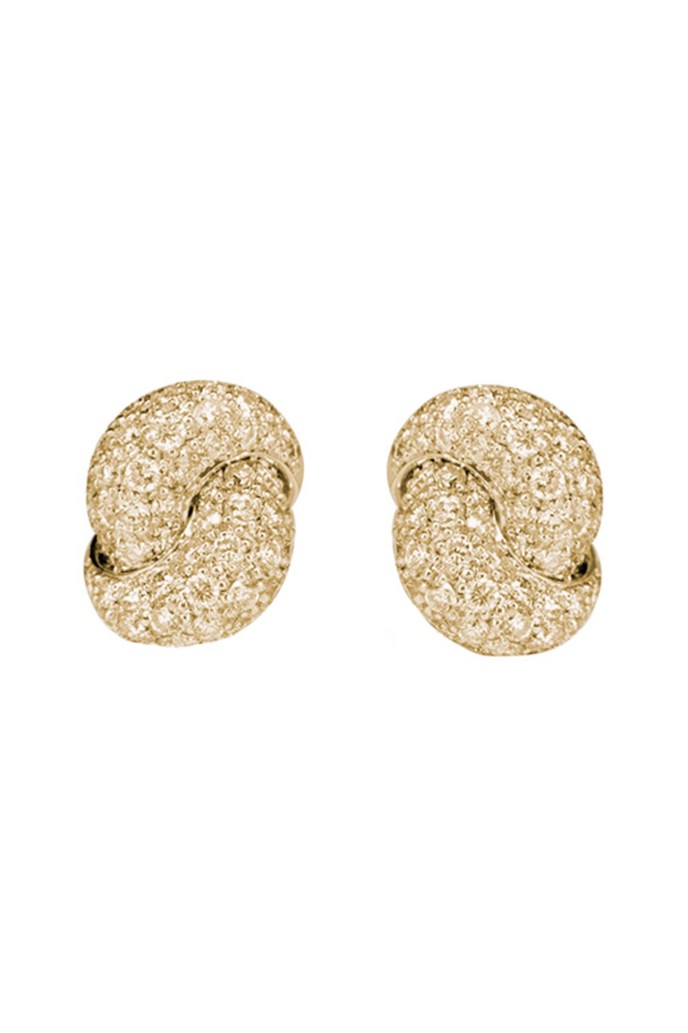 THE LOVE KNOT BY CORALIE-Diamond Love Knot Stud Earrings-YELLOW GOLD