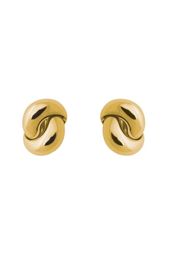 THE LOVE KNOT BY CORALIE-Love Knot Stud Earrings-YELLOW GOLD