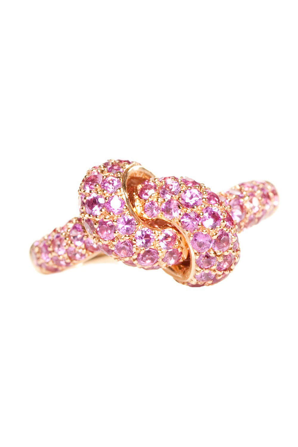 THE LOVE KNOT BY CORALIE-Pink Sapphire Love Knot Ring-