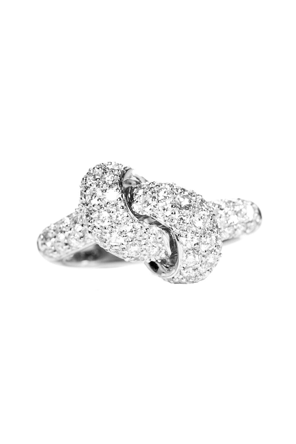 THE LOVE KNOT BY CORALIE-Diamond Love Knot Ring-WHITE GOLD