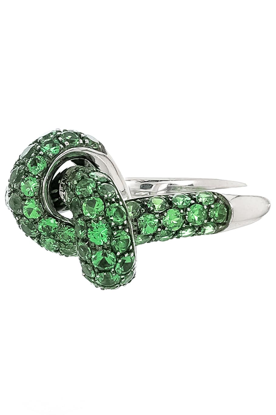 Tsavorite Love Knot Ring-WHITE GOLD-4.5-JEWELRYFINE JEWELRING-THE LOVE KNOT BY CORALIE