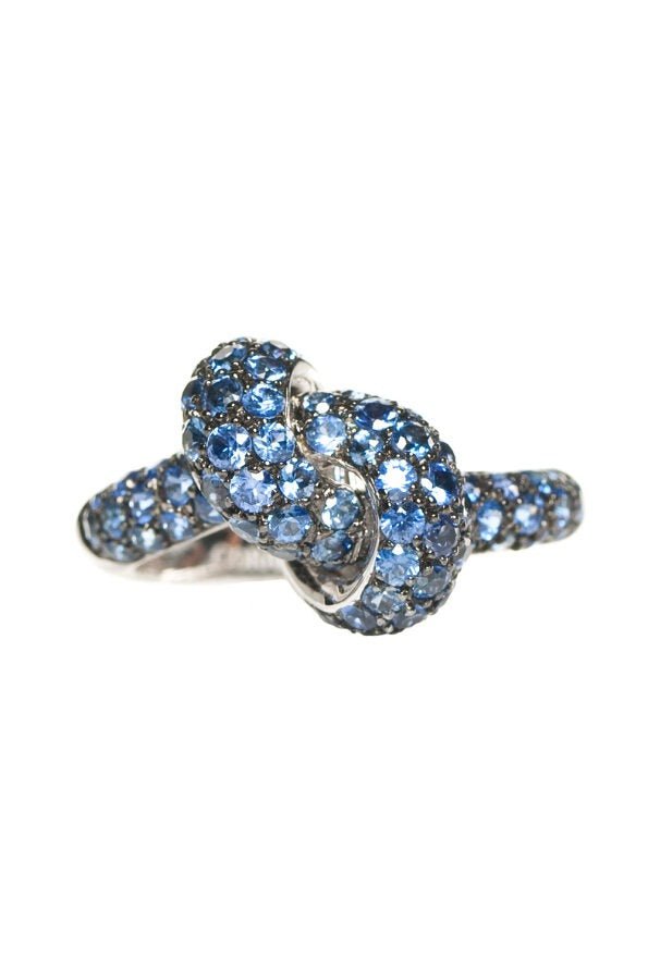 THE LOVE KNOT BY CORALIE-Blue Sapphire Love Knot Ring-