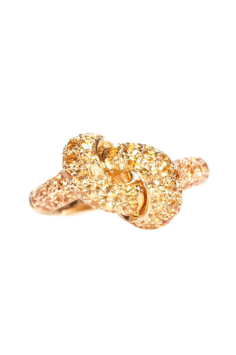 THE LOVE KNOT BY CORALIE-Yellow Sapphire Love Knot Ring-YELLOW GOLD