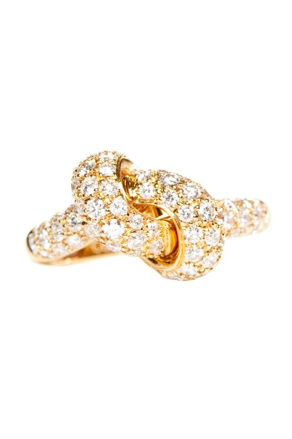 THE LOVE KNOT BY CORALIE-Diamond Love Knot Ring-YELLOW GOLD