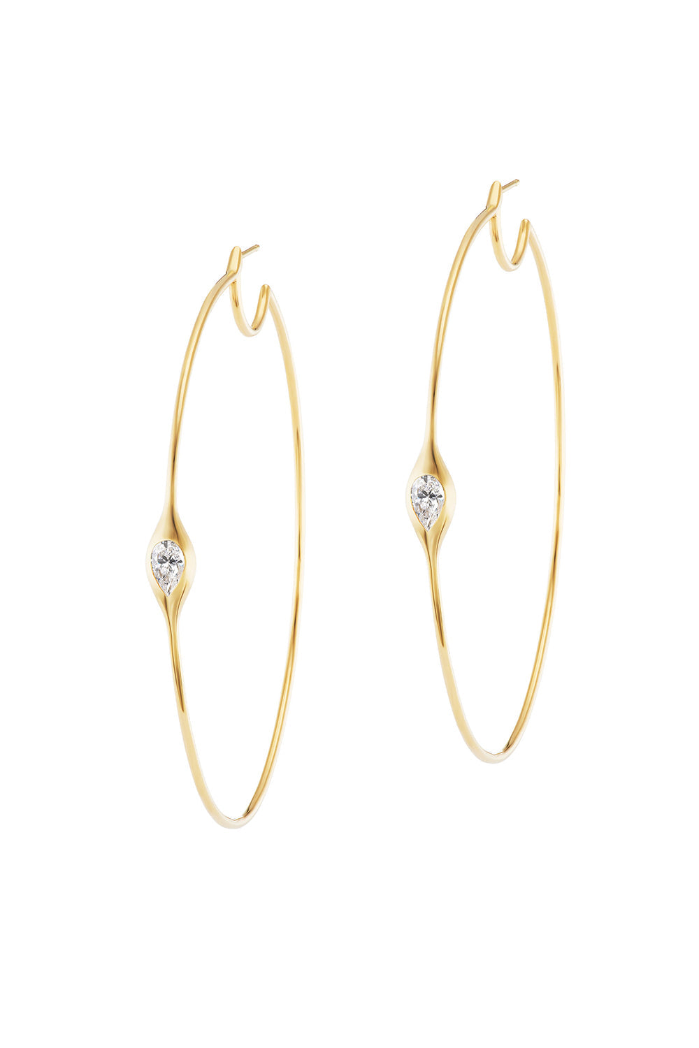 Diamond Morphe Hoop Earrings-YELLOW GOLD-JEWELRYFINE JEWELEARRING-UNIFORM OBJECT