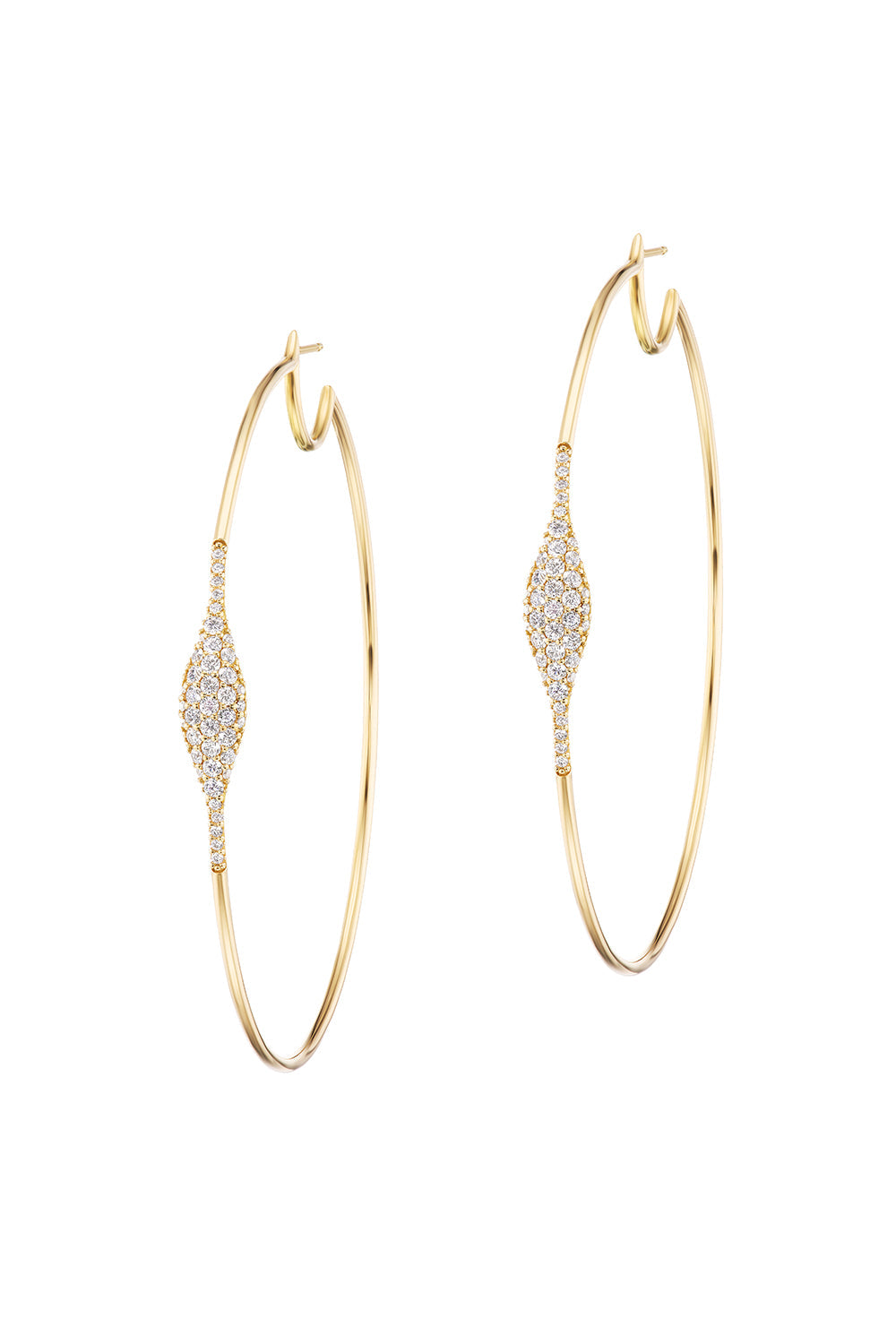 Pave Diamond Morph Hoop Earrings