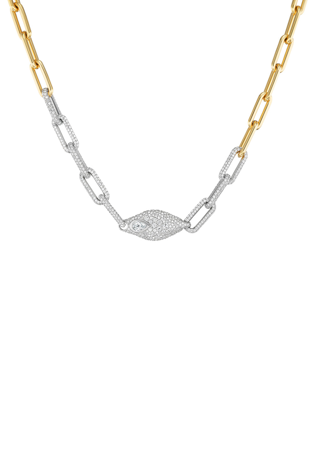 Pave Diamond Vessel Choker Necklace-YELLOW GOLD-JEWELRYFINE JEWELNECKLACE O-UNIFORM OBJECT