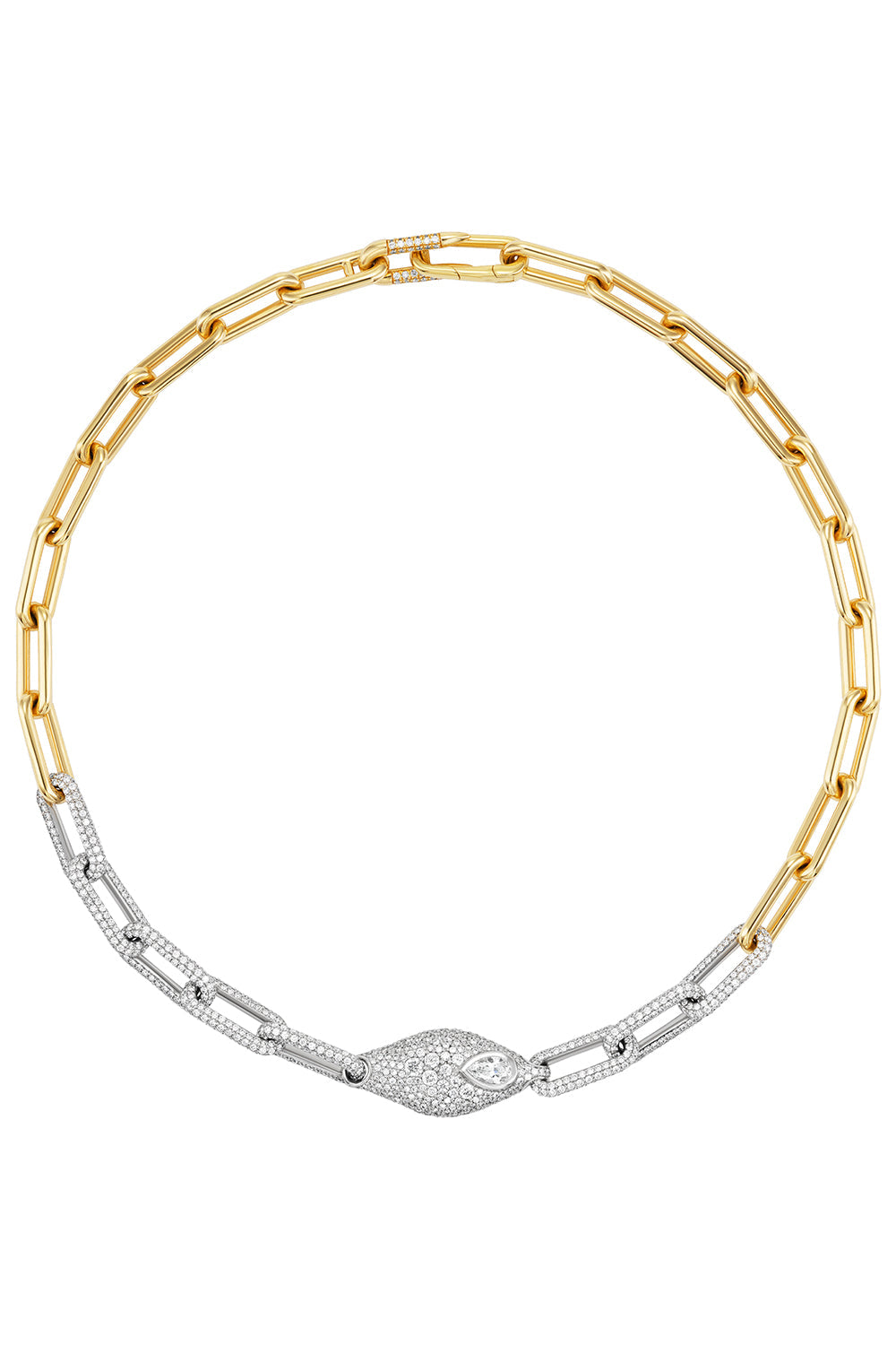 Pave Diamond Vessel Choker Necklace-YELLOW GOLD-JEWELRYFINE JEWELNECKLACE O-UNIFORM OBJECT