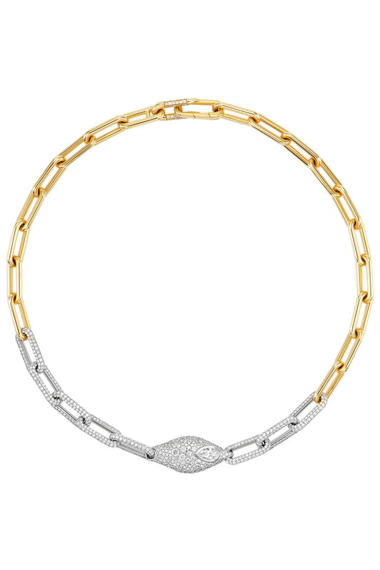 Pave Diamond Vessel Choker Necklace-YELLOW GOLD-JEWELRYFINE JEWELNECKLACE O-UNIFORM OBJECT