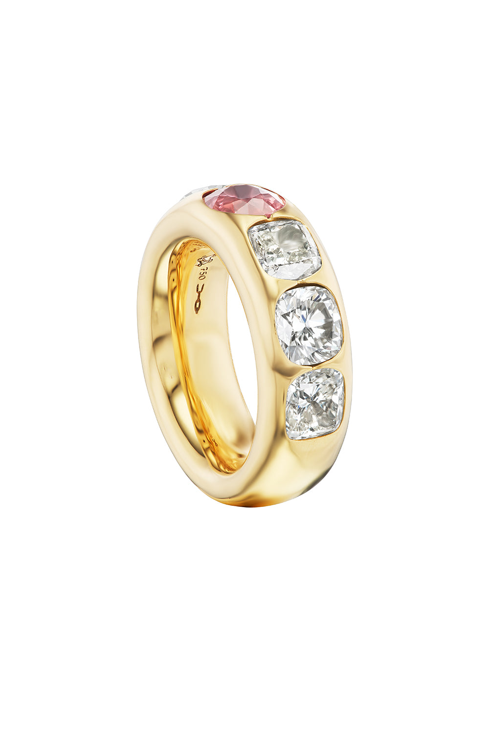 Padparadscha Gauge Ring-YELLOW GOLD-7-JEWELRYFINE JEWELRING-UNIFORM OBJECT