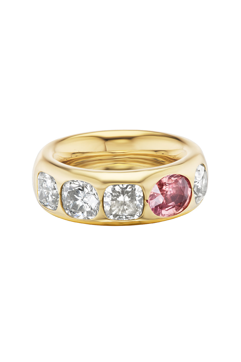 Padparadscha Gauge Ring-YELLOW GOLD-7-JEWELRYFINE JEWELRING-UNIFORM OBJECT