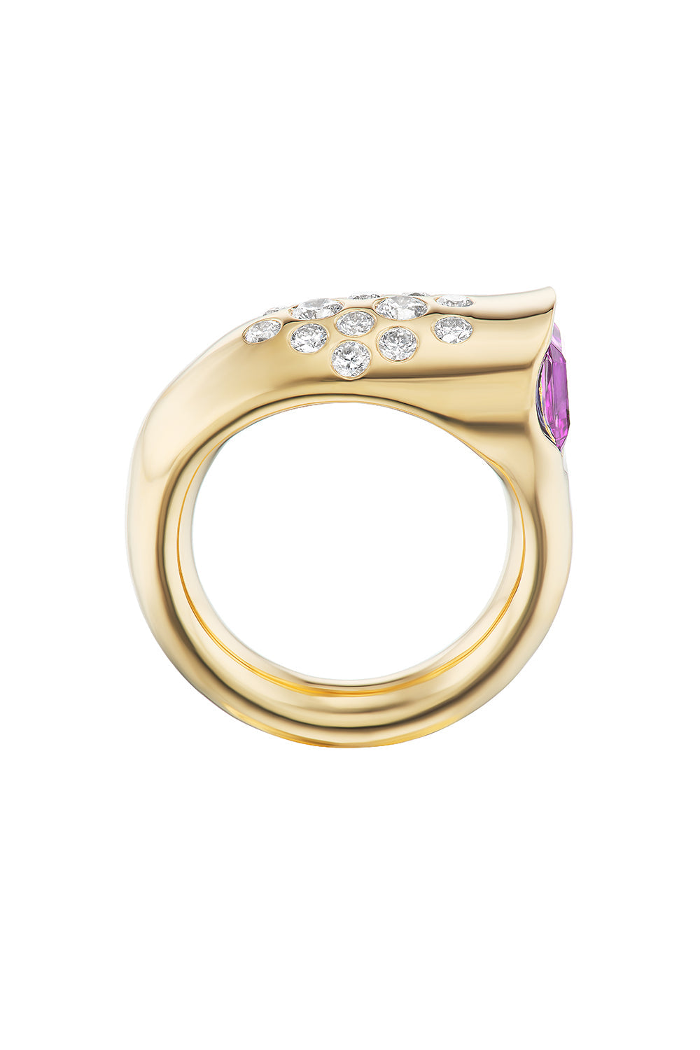 Pink Sapphire Battery Ring-YELLOW GOLD-7-JEWELRYFINE JEWELRING-UNIFORM OBJECT