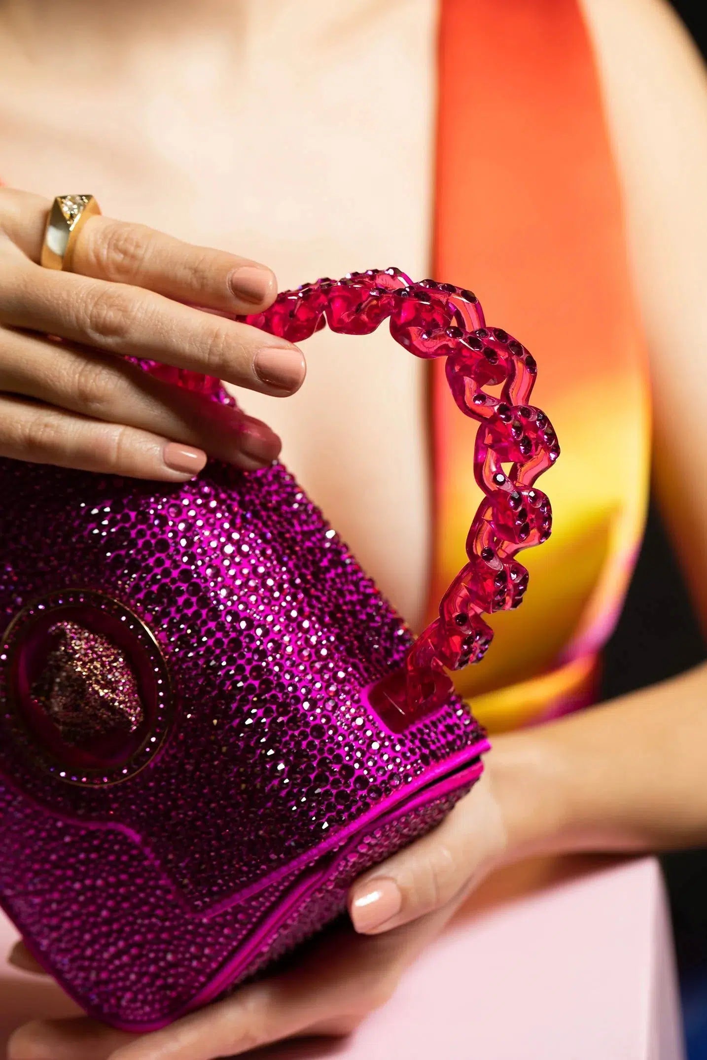 VERSACE-La Medusa Mini Bag - Fuchsia-FUCHSGLD