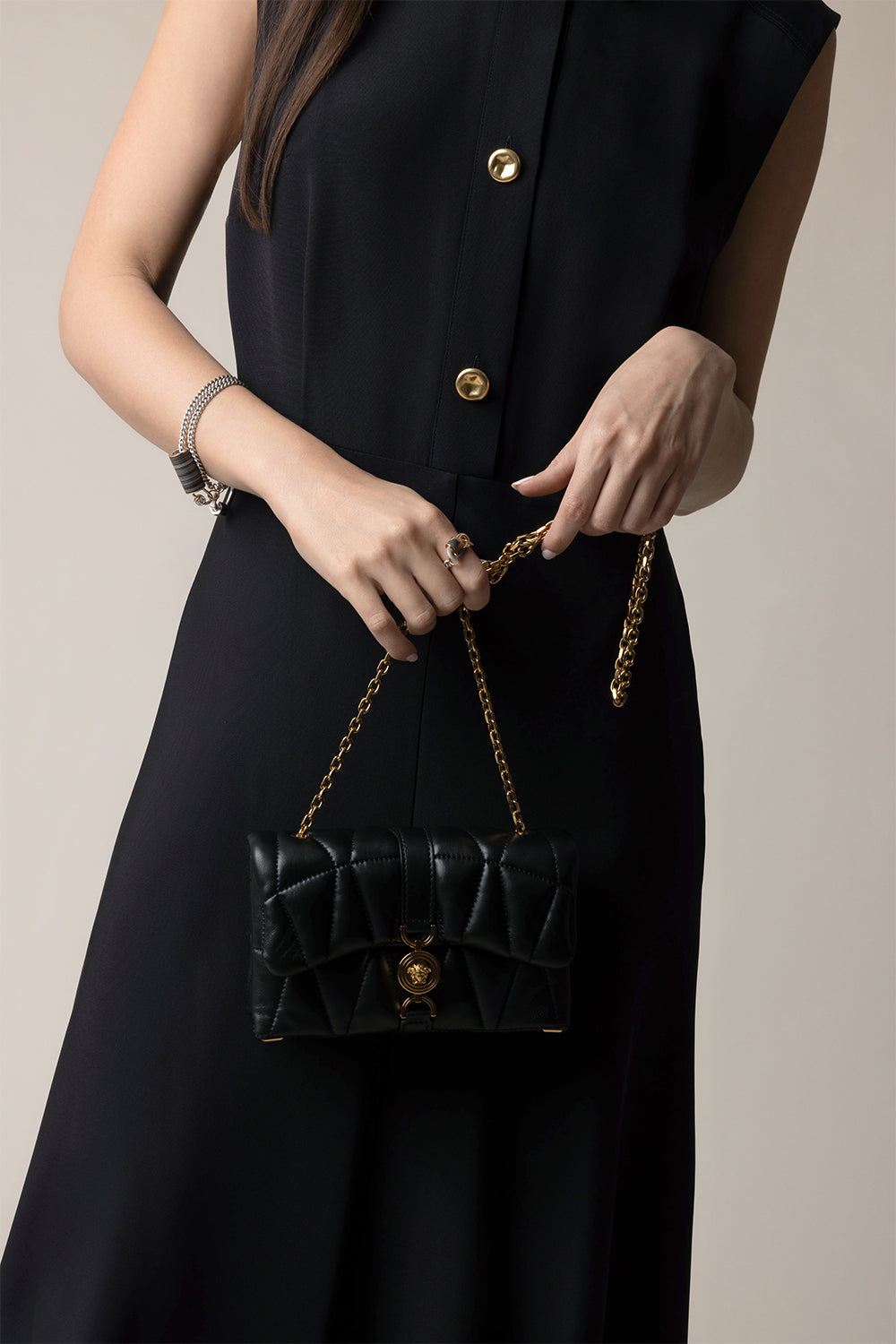 Mini Klieo Bag - Black-BKVERGLD-O/S-HANDBAGSHOULDER-VERSACE