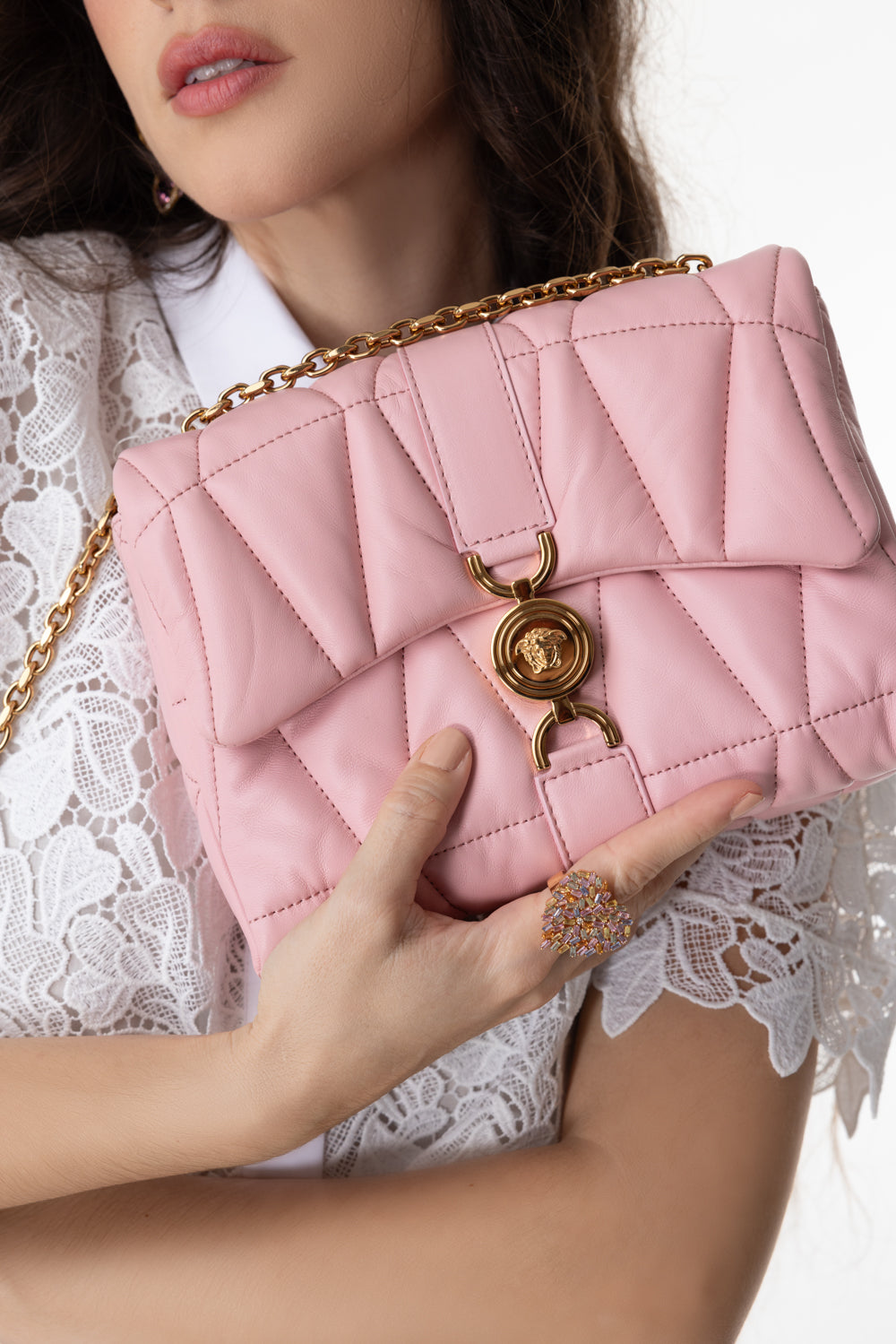 Klieo Shoulder Bag - English Rose-ENGRSEGL-O/S-HANDBAGSHOULDER-VERSACE